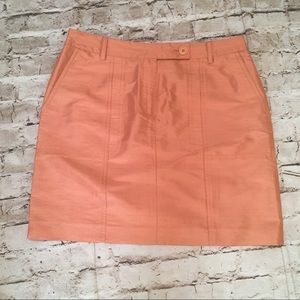 City DKNY Fresh salmon silk mini skirt size 6